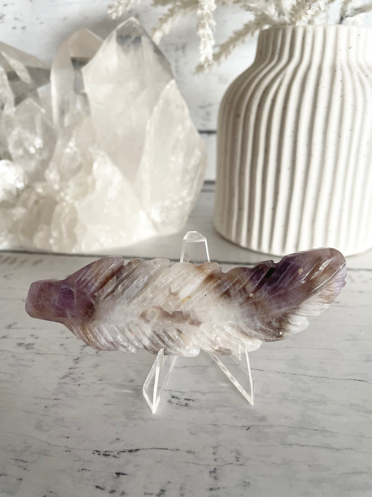 Chevron Dream Amethyst feather