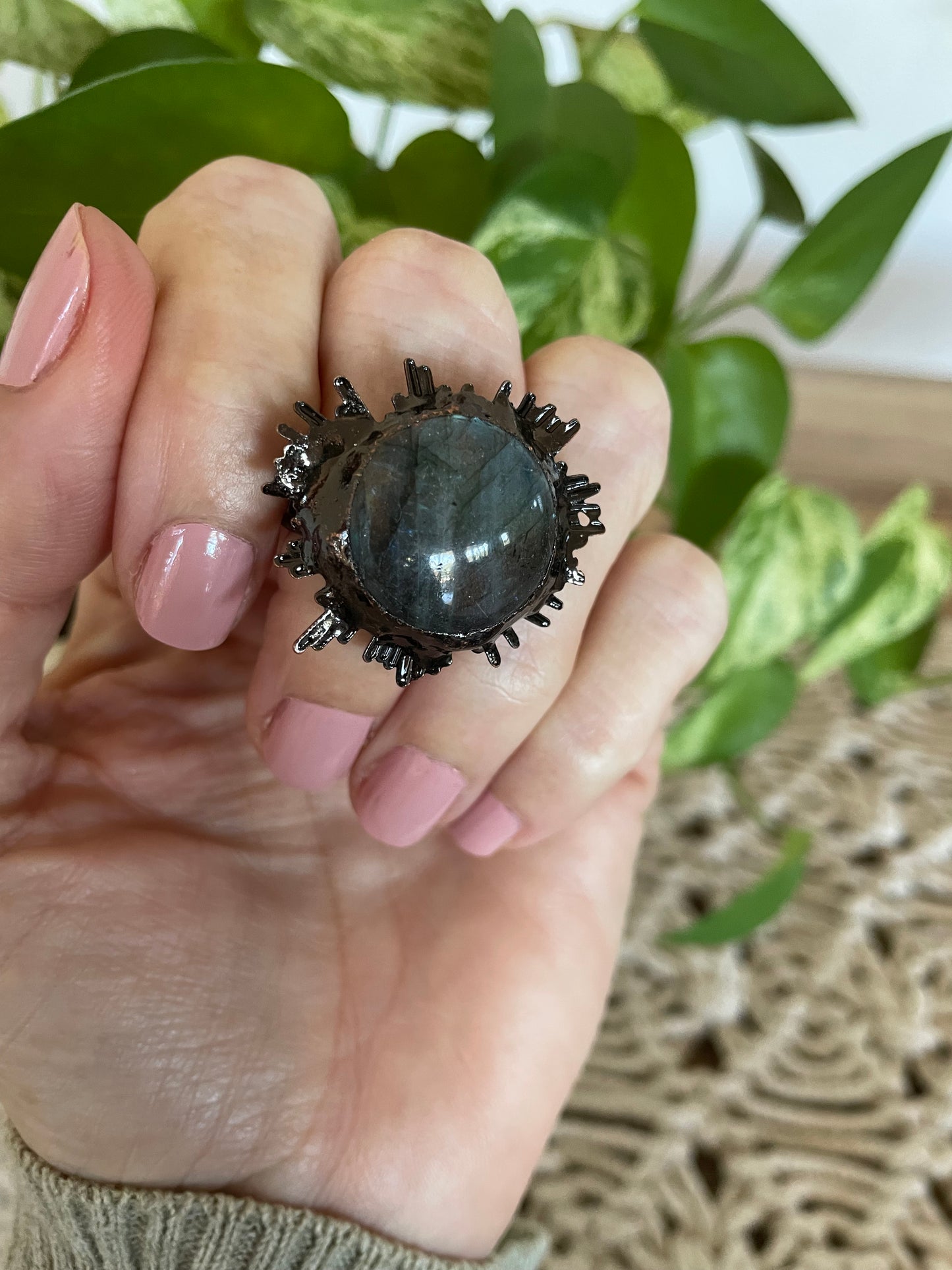 Copper electroplated Ring ~ Labradorite Ring