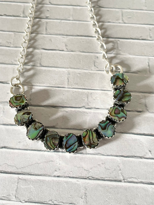 Abalone Silver Necklace