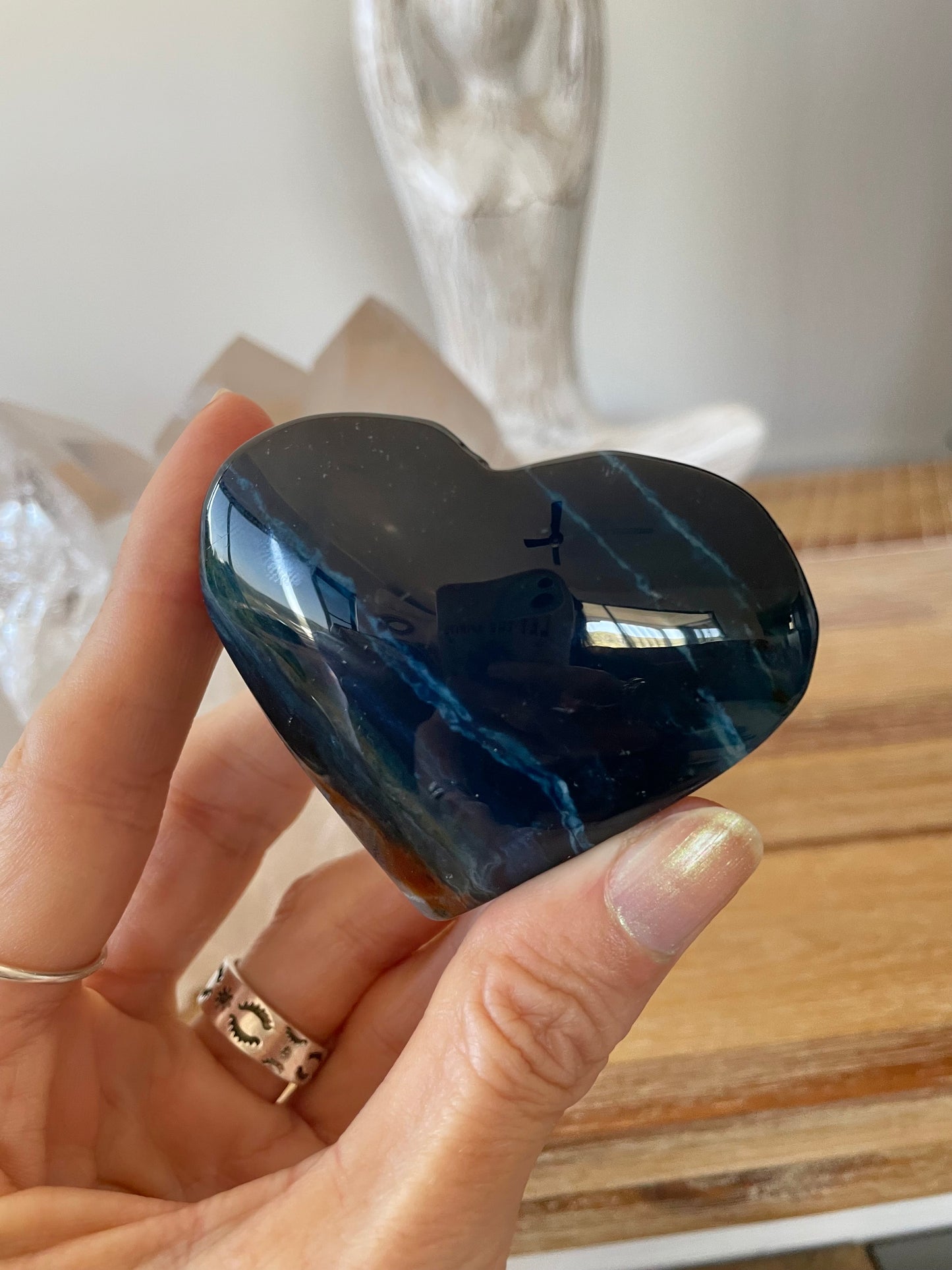 Blue Agate Heart