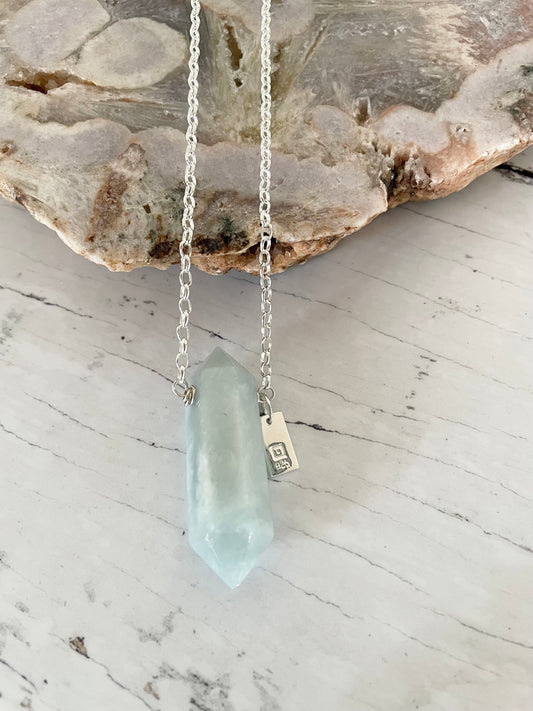 Aquamarine Double Point Necklace