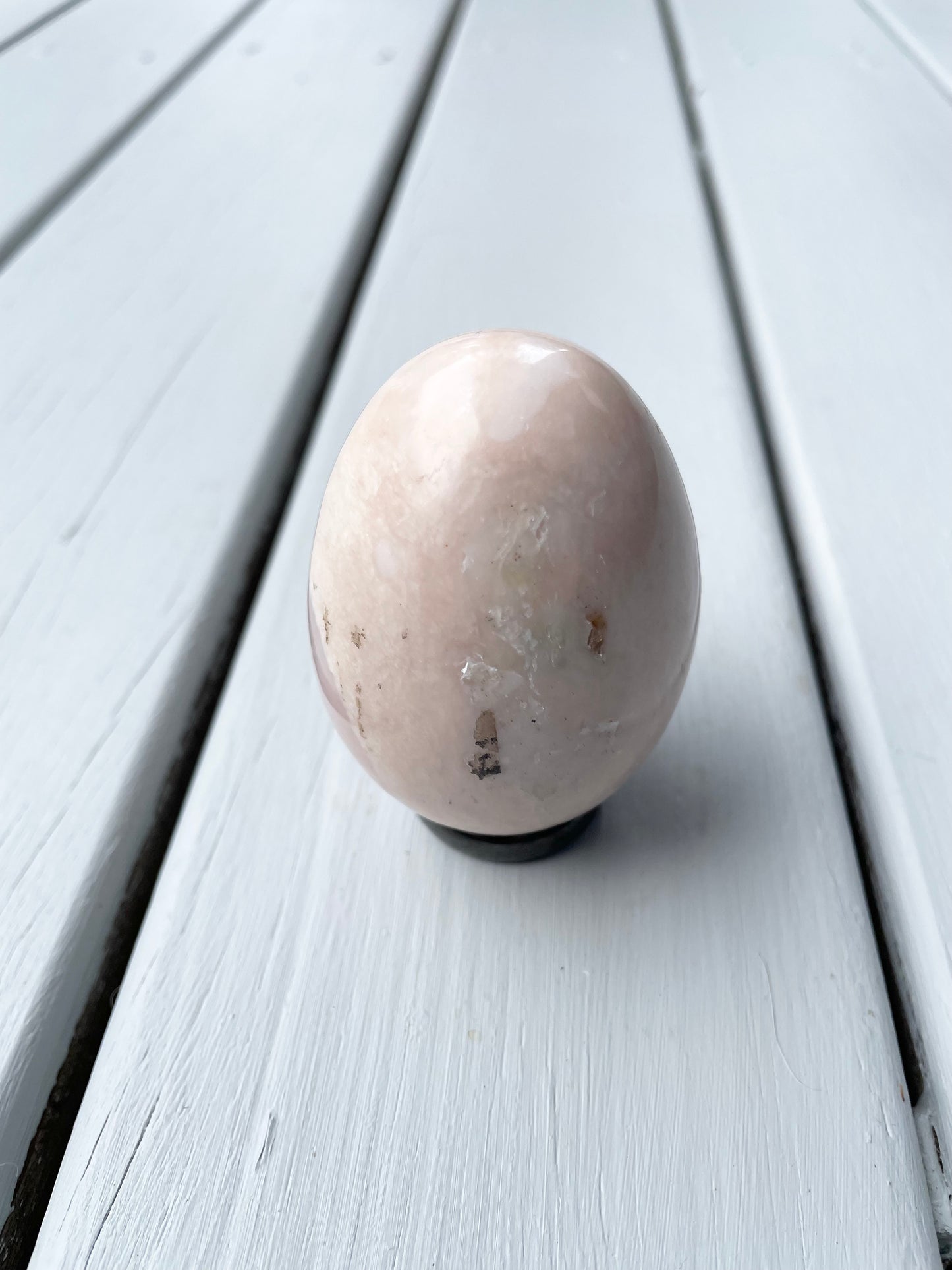 Pink Opal Egg with holder