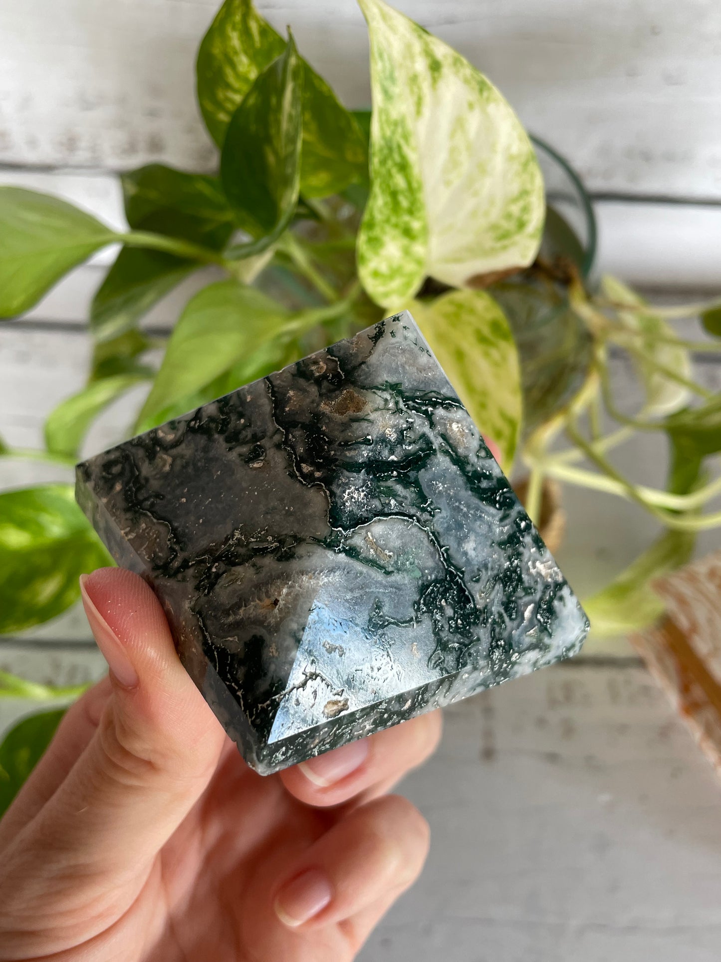 Moss Agate Pyramid