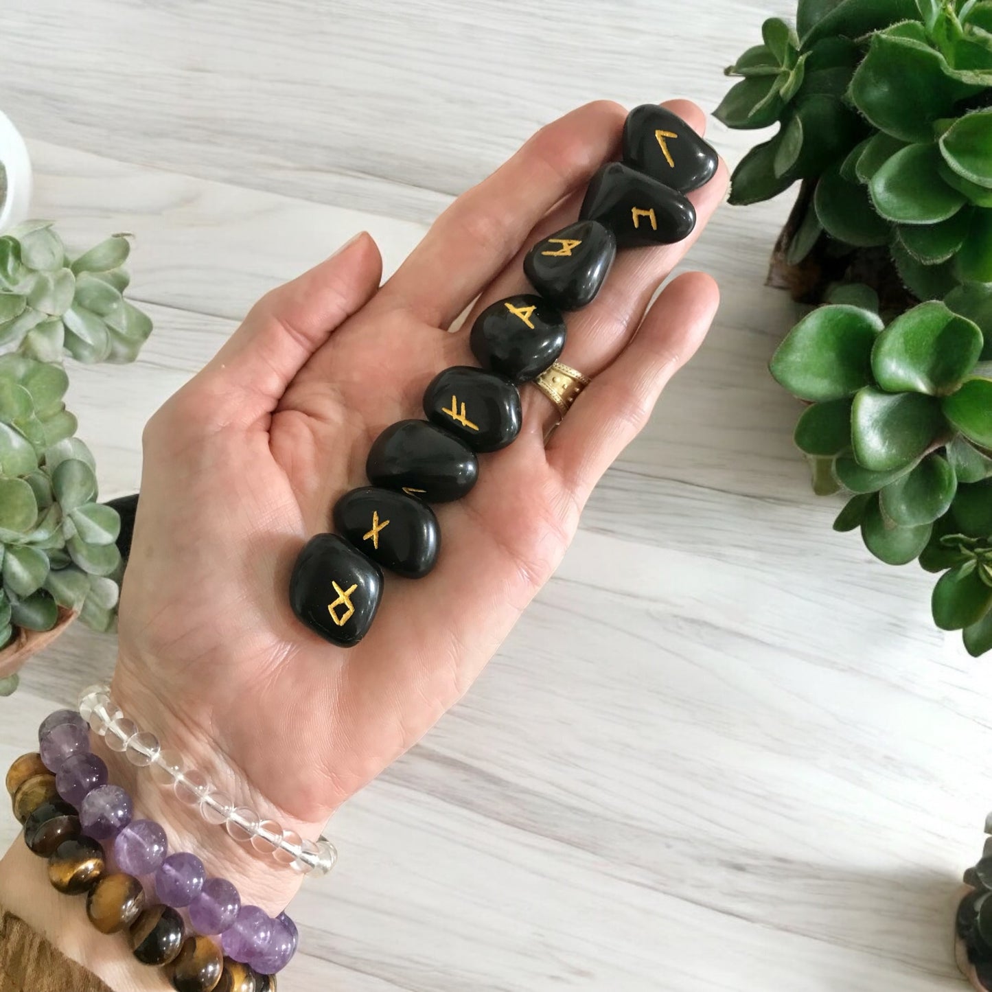 Runes ~ Black Jasper includes organza pouch