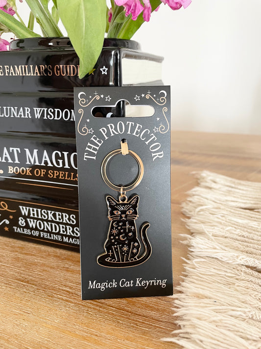 The Protector Black Cat Magick Keyring