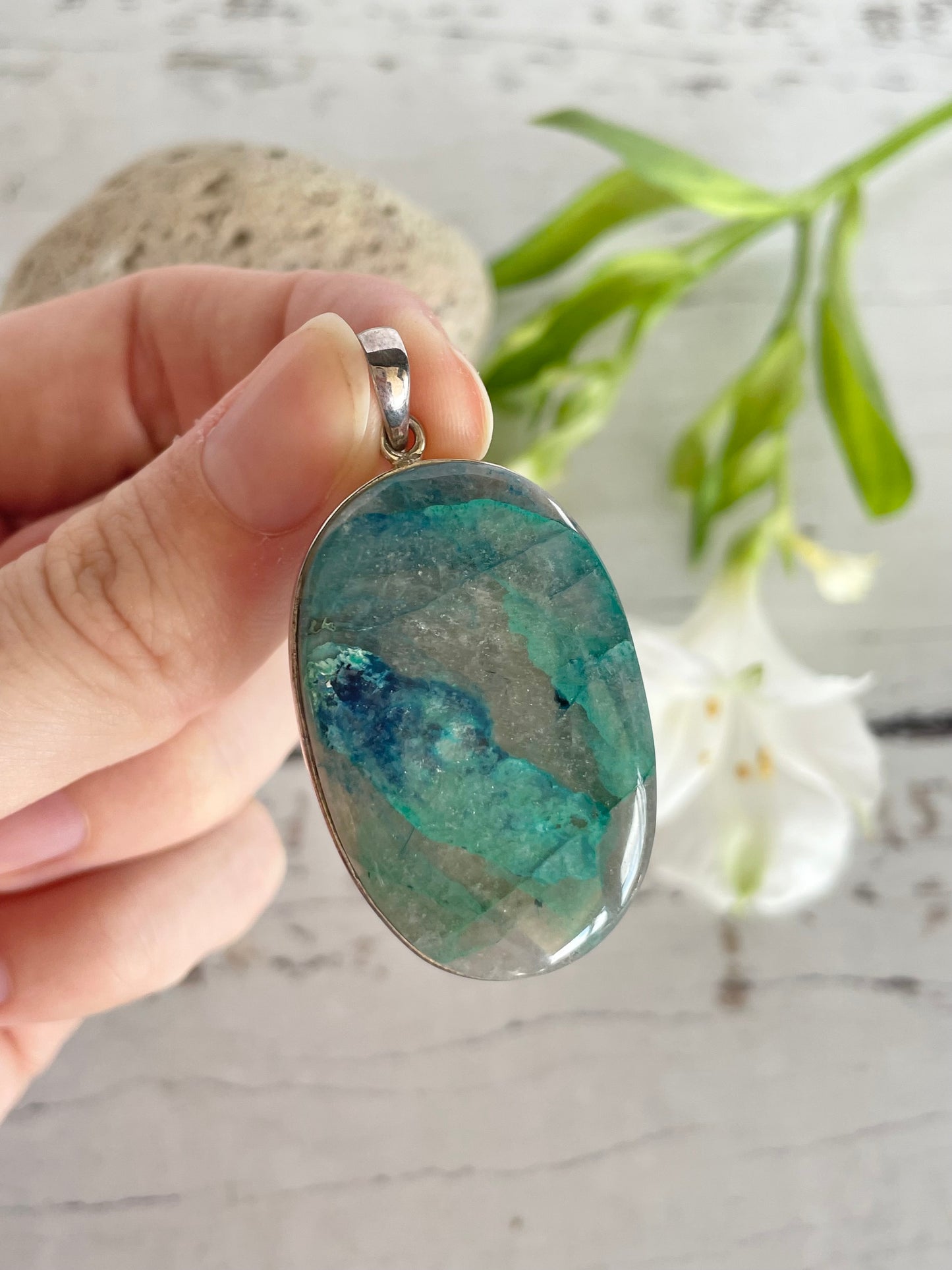 Arizona Shattuckite Silver Pendant