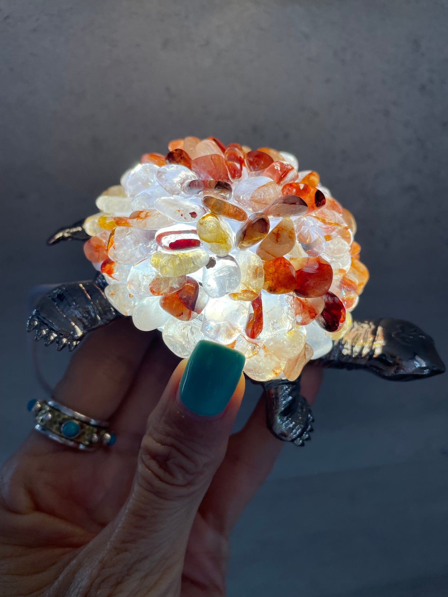 Tortoise Led Lamp ~ Fire Quartz