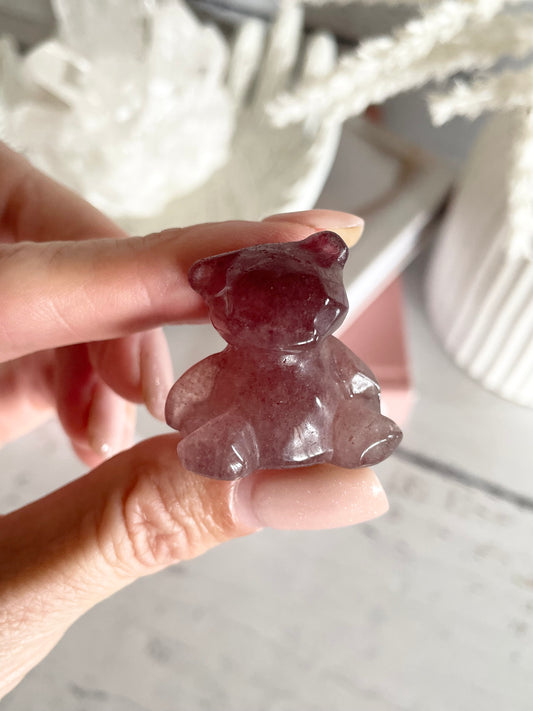 Teddy Bear ~ Strawberry Quartz