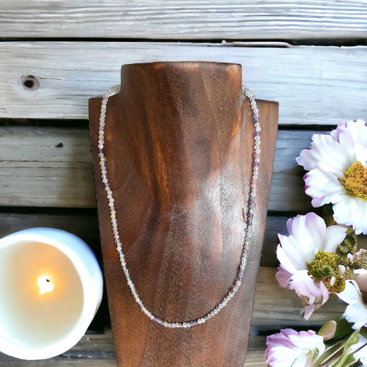 Rainbow Fluorite Zen ~ Faceted Necklace