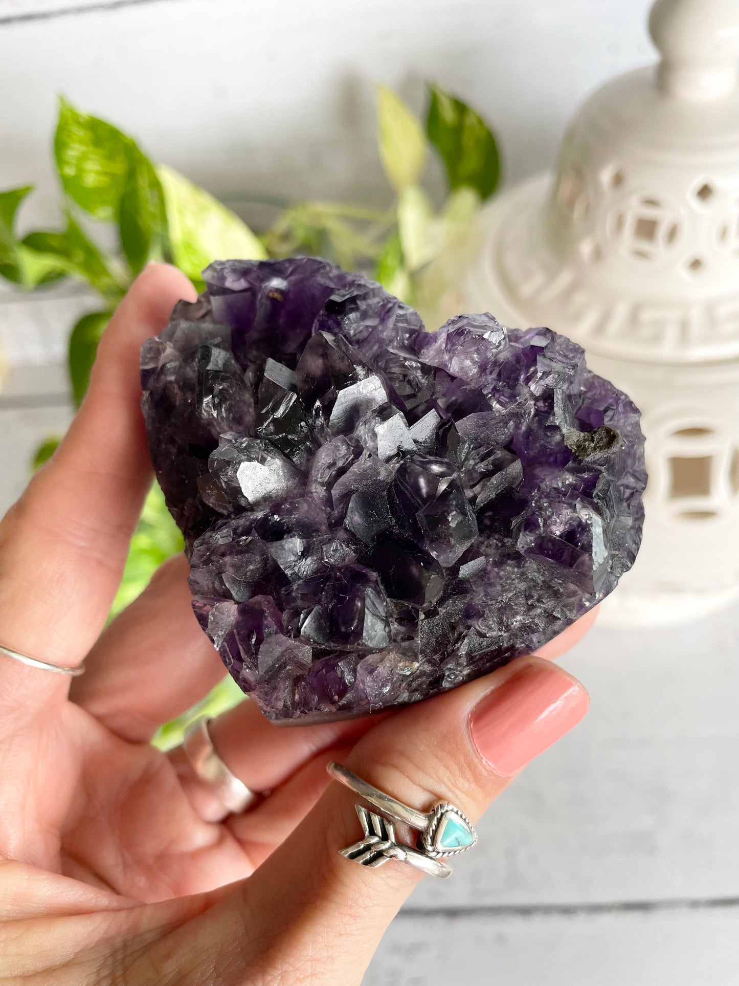 Amethyst Cluster Heart