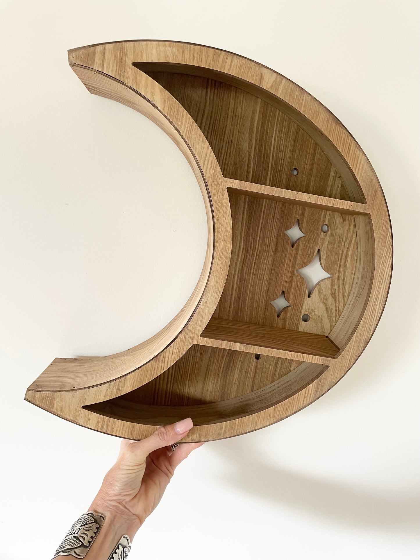 Crescent Moon & Stars Wood Shelves