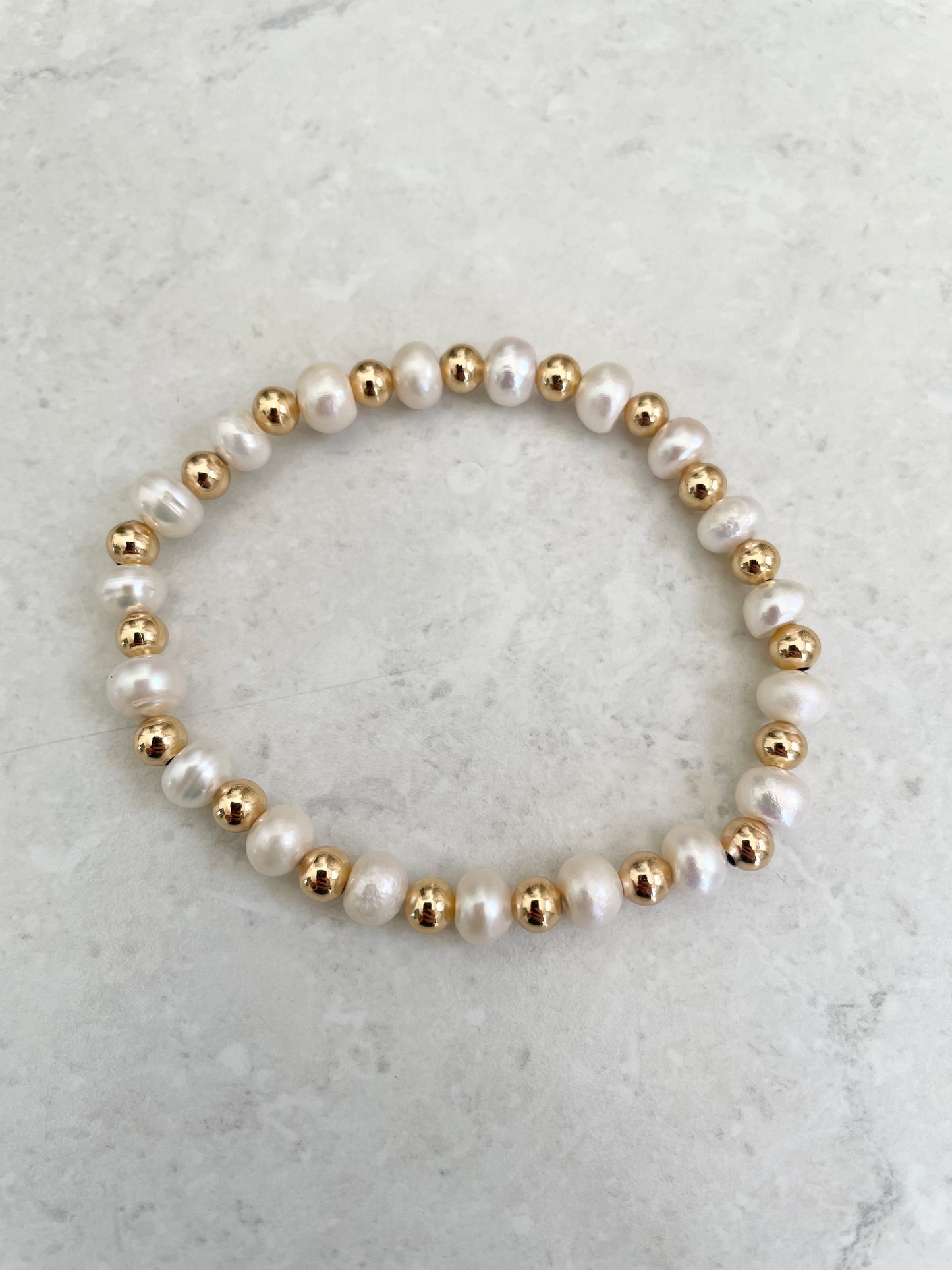 Freshwater Pearl/Gold Healing Bracelet