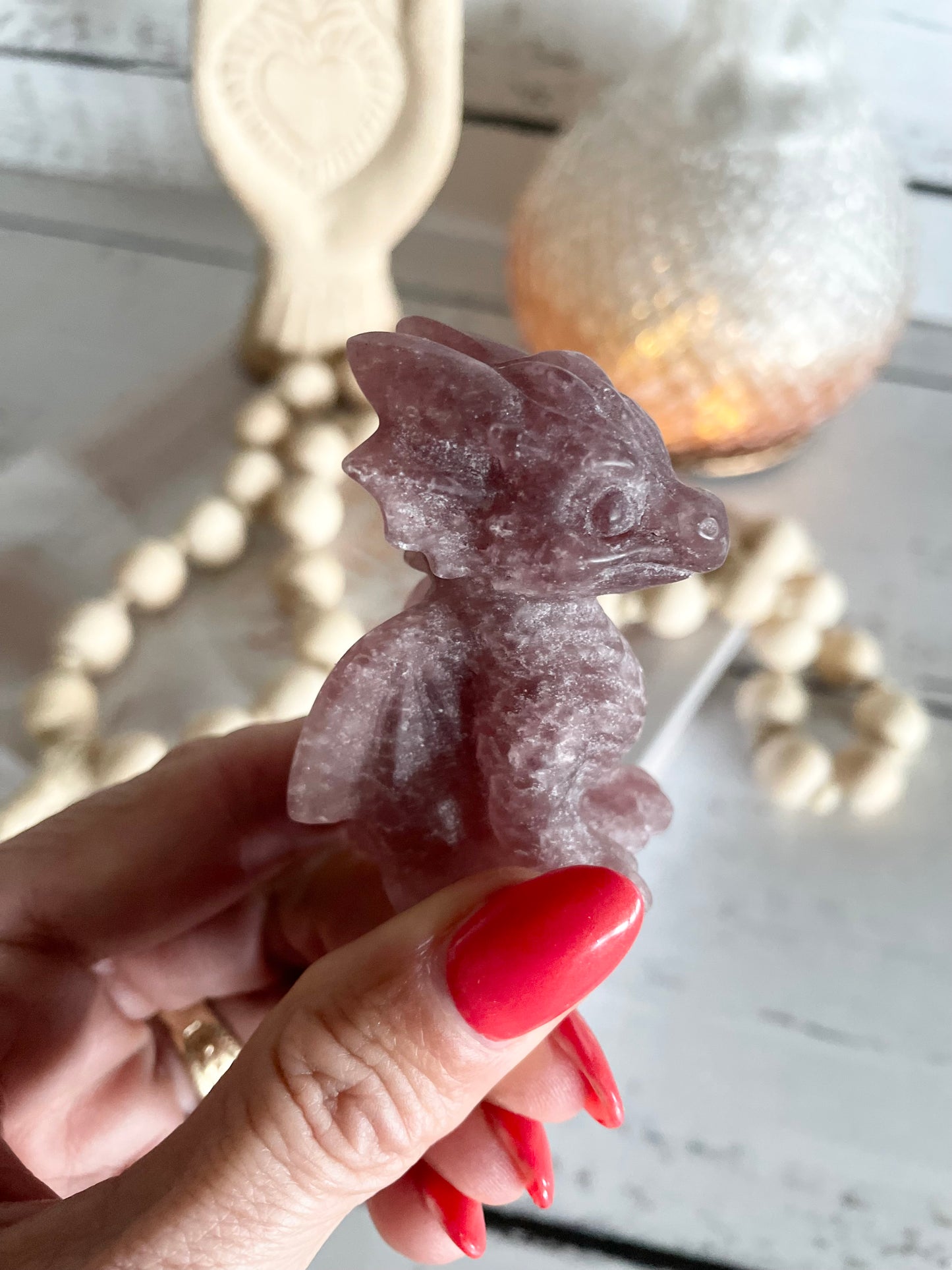 Strawberry Quartz Dragon