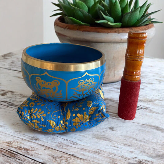 Brass Singing Bowl ~ Blue