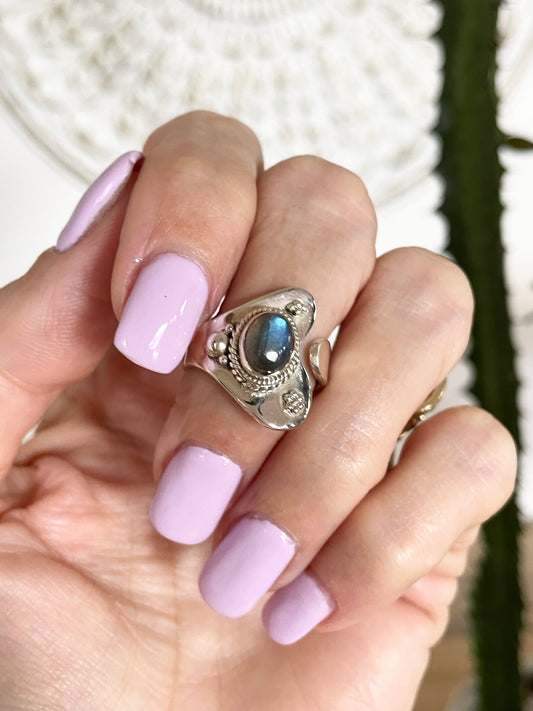 Labradorite Ring - adjustable size 6-10