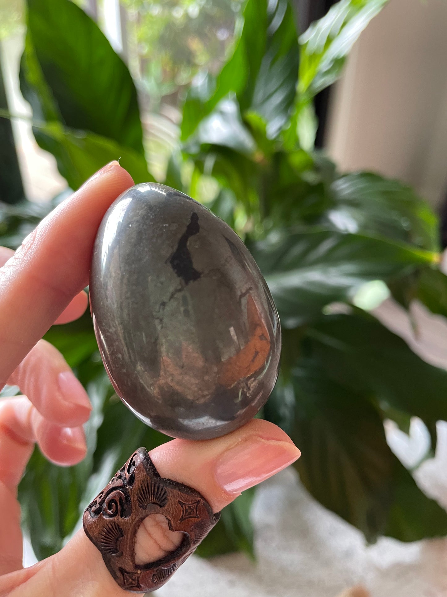 Pyrite Egg Includes Hematite Ring