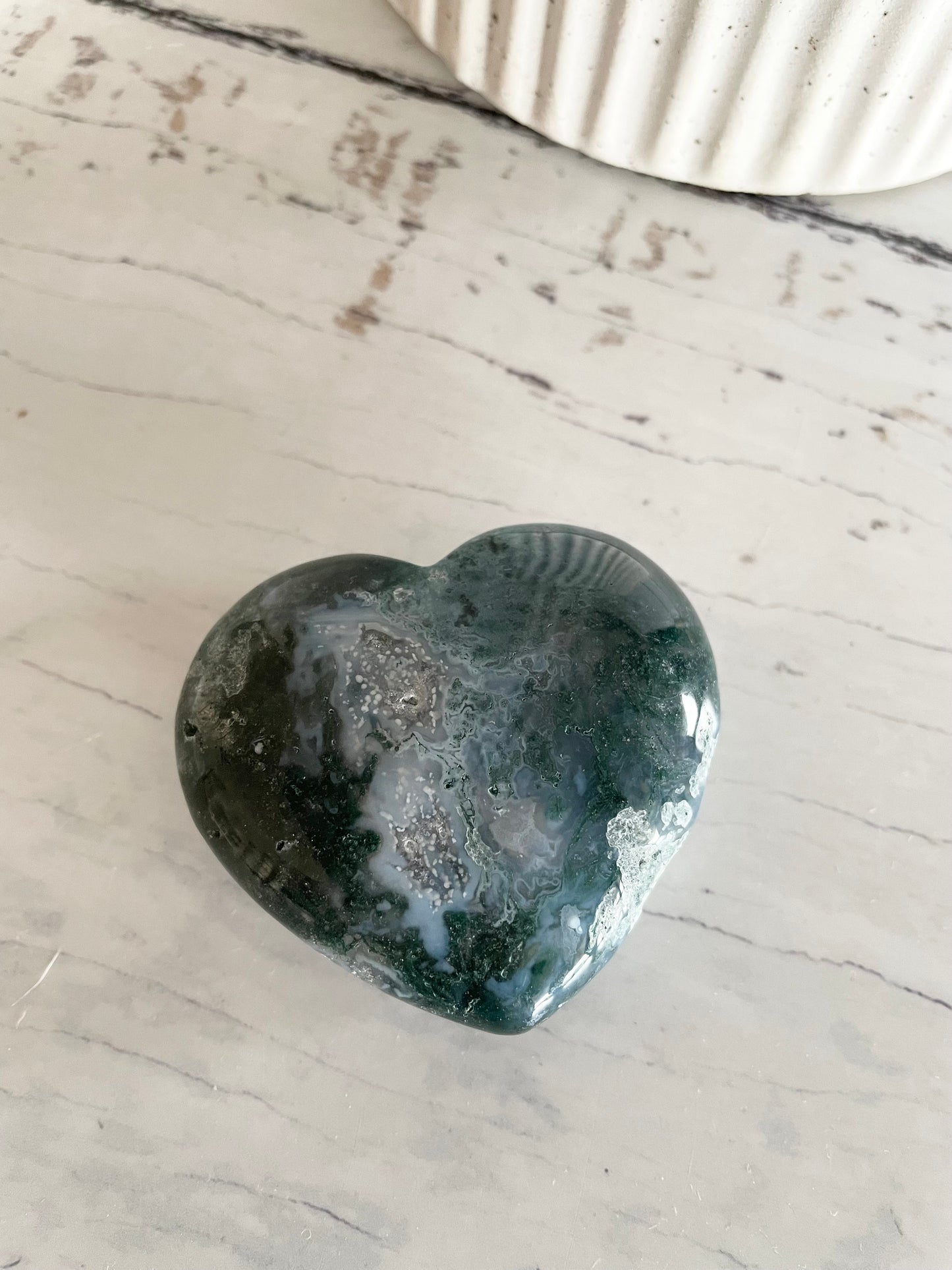 Moss Agate Heart