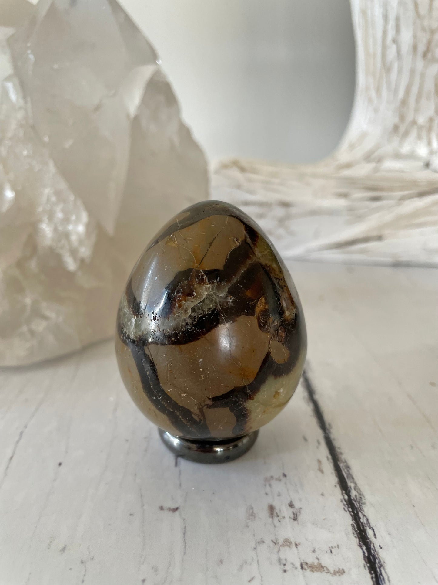 Septarian Egg Includes Hematite Ring