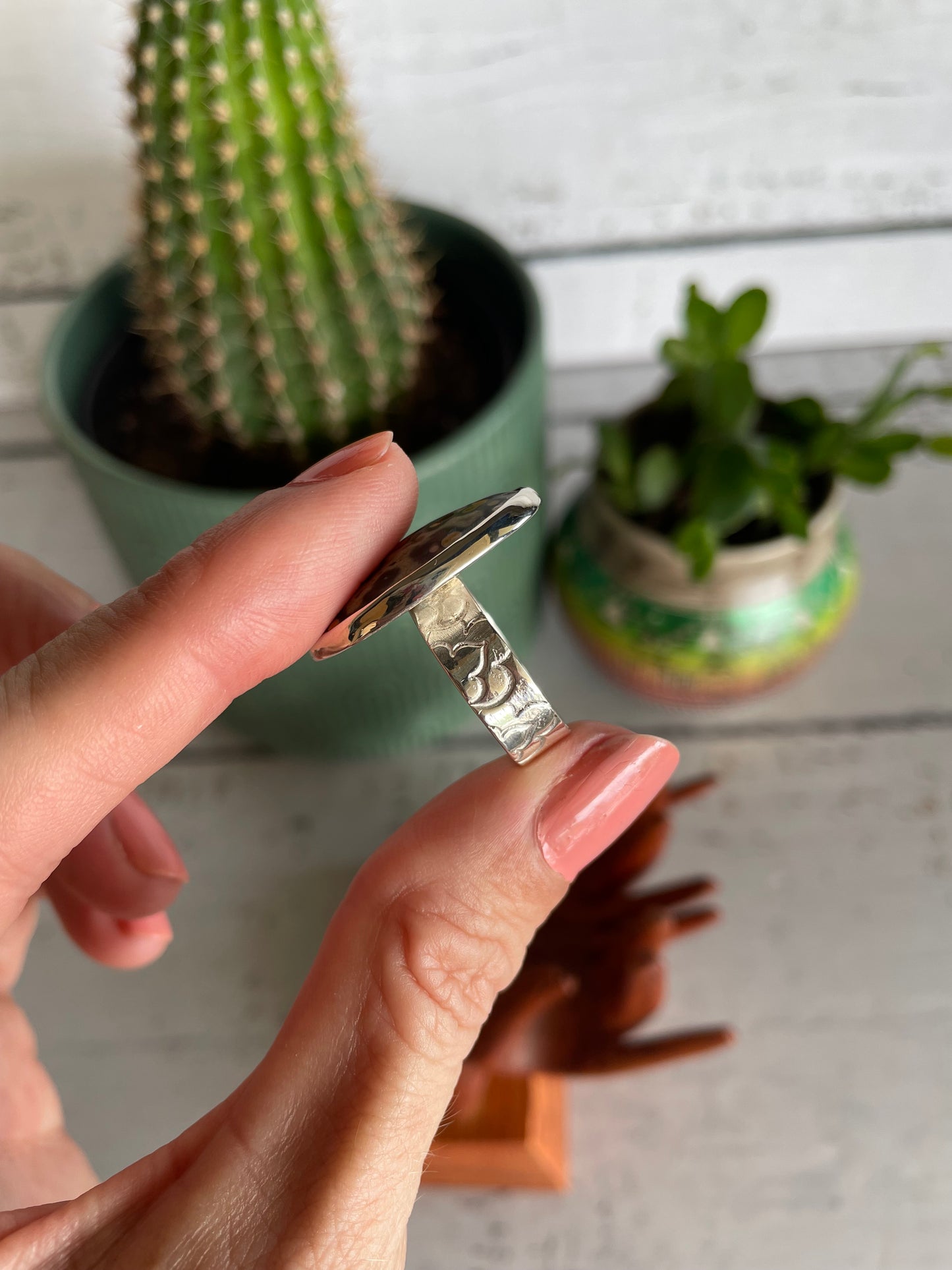 SweetGrass Studio ~ Faceted Ocean Jasper Ring