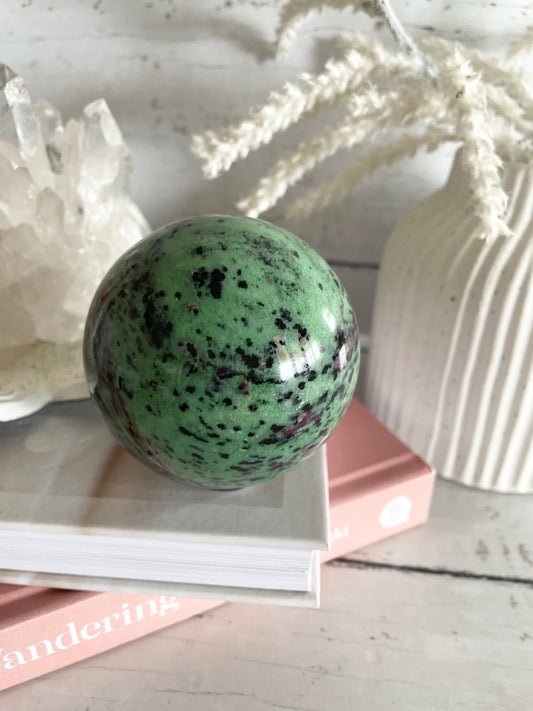Ruby Zoisite Sphere Includes Holder