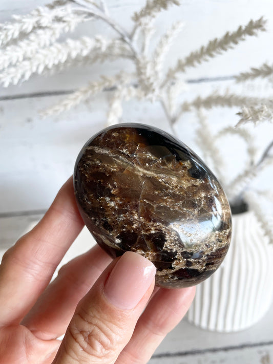 Black Opal Pillow /Palm Stone