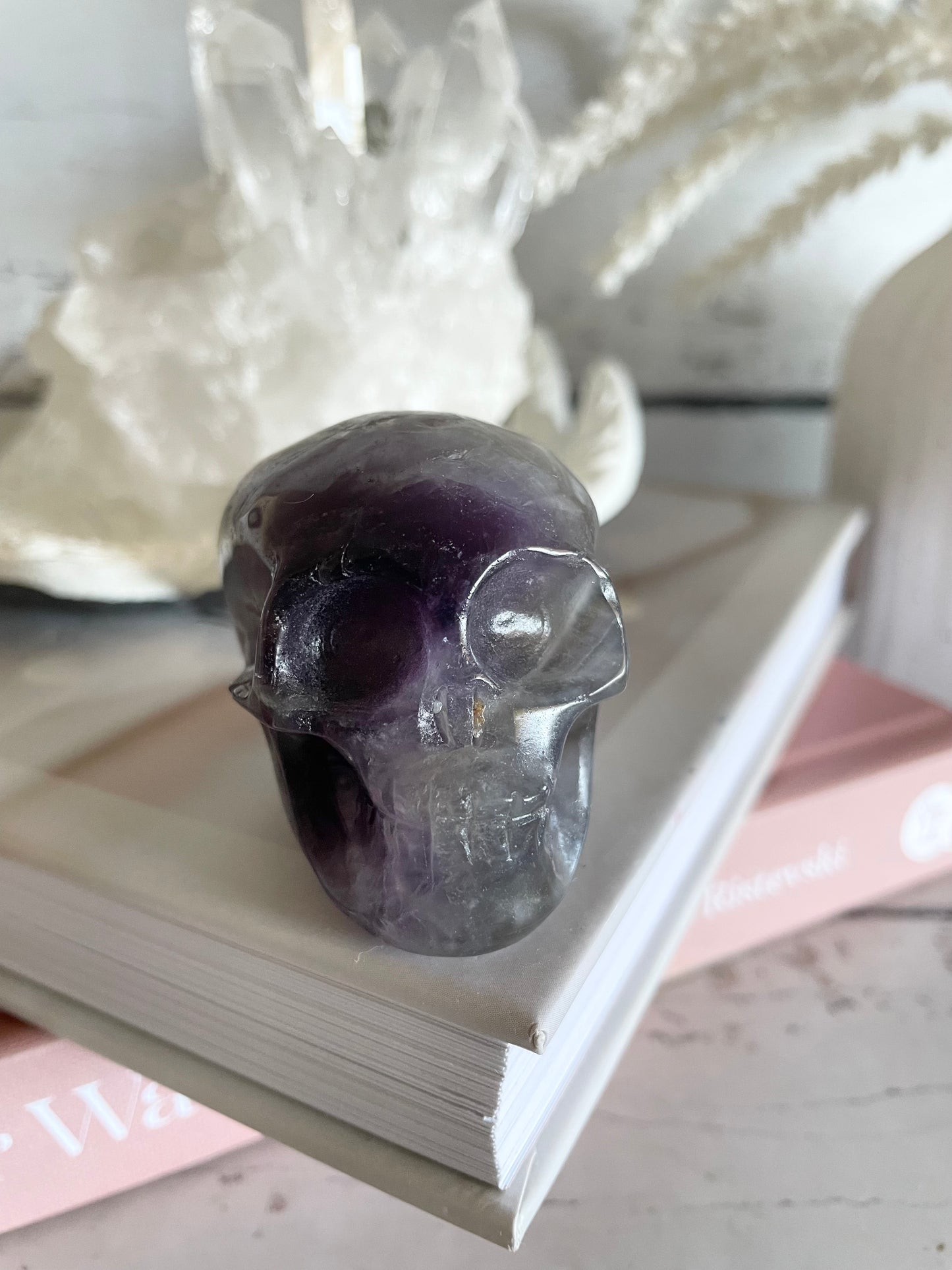 Chevron Dream Amethyst Skull