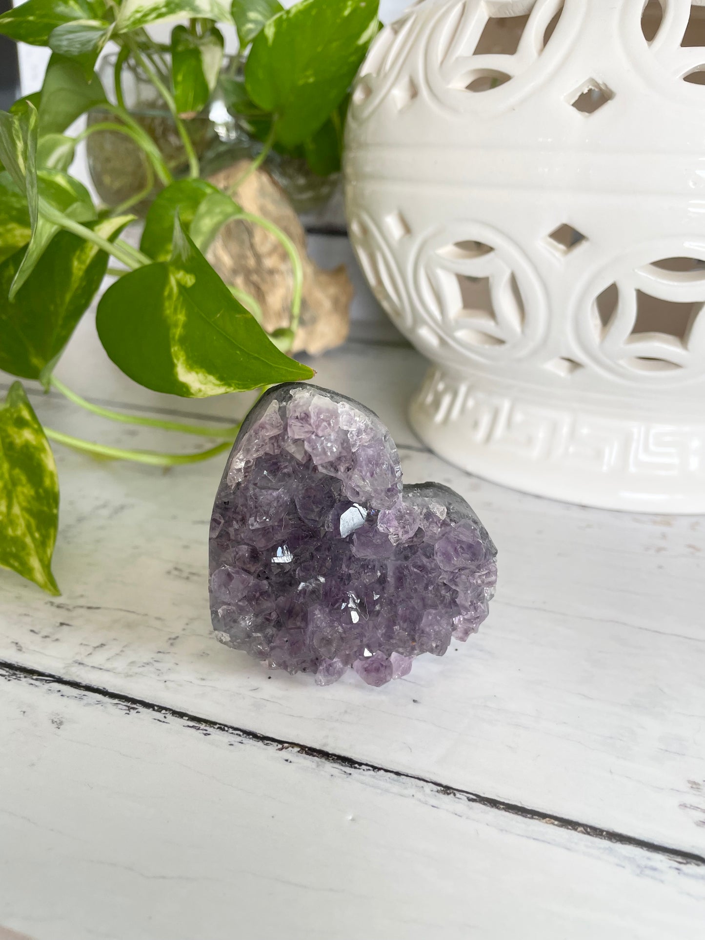 Amethyst Cluster Heart