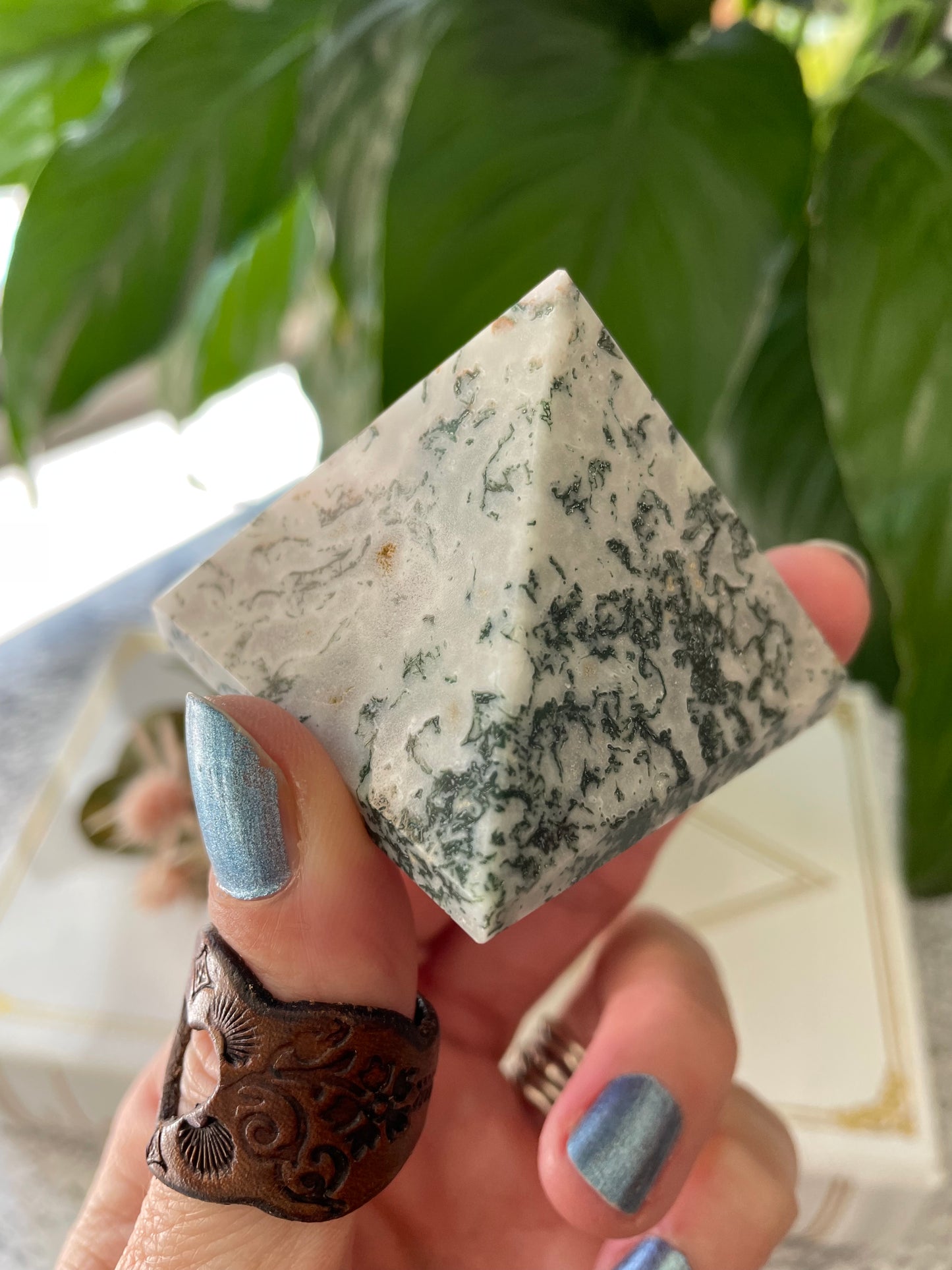 Tree Agate Pyramid