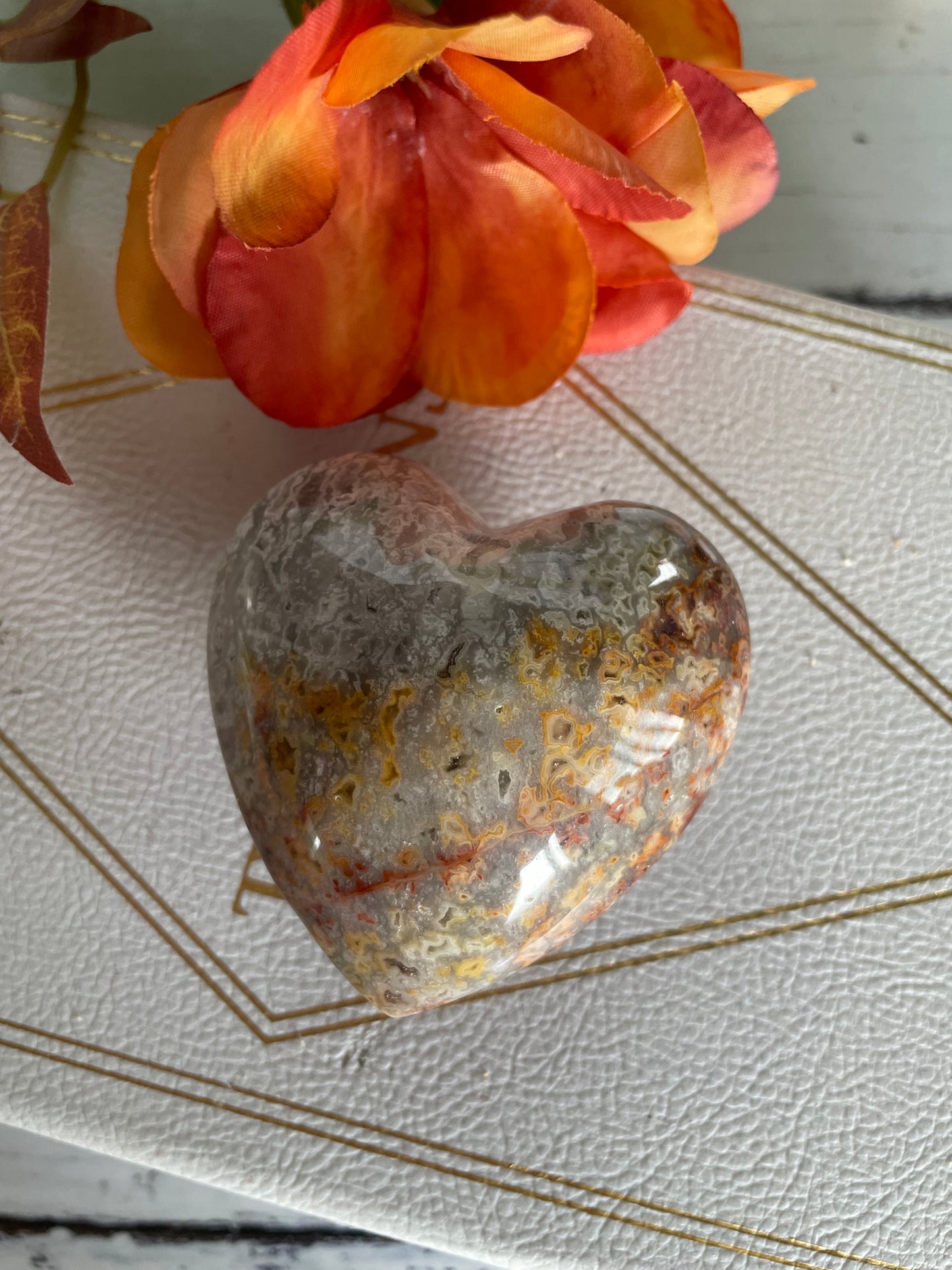 Crazy Lace Agate Heart