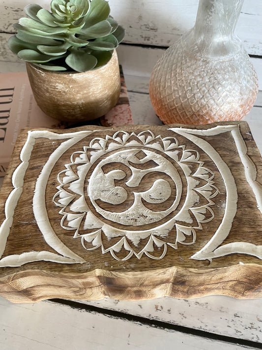 Wooden Trinket Box ~ Om