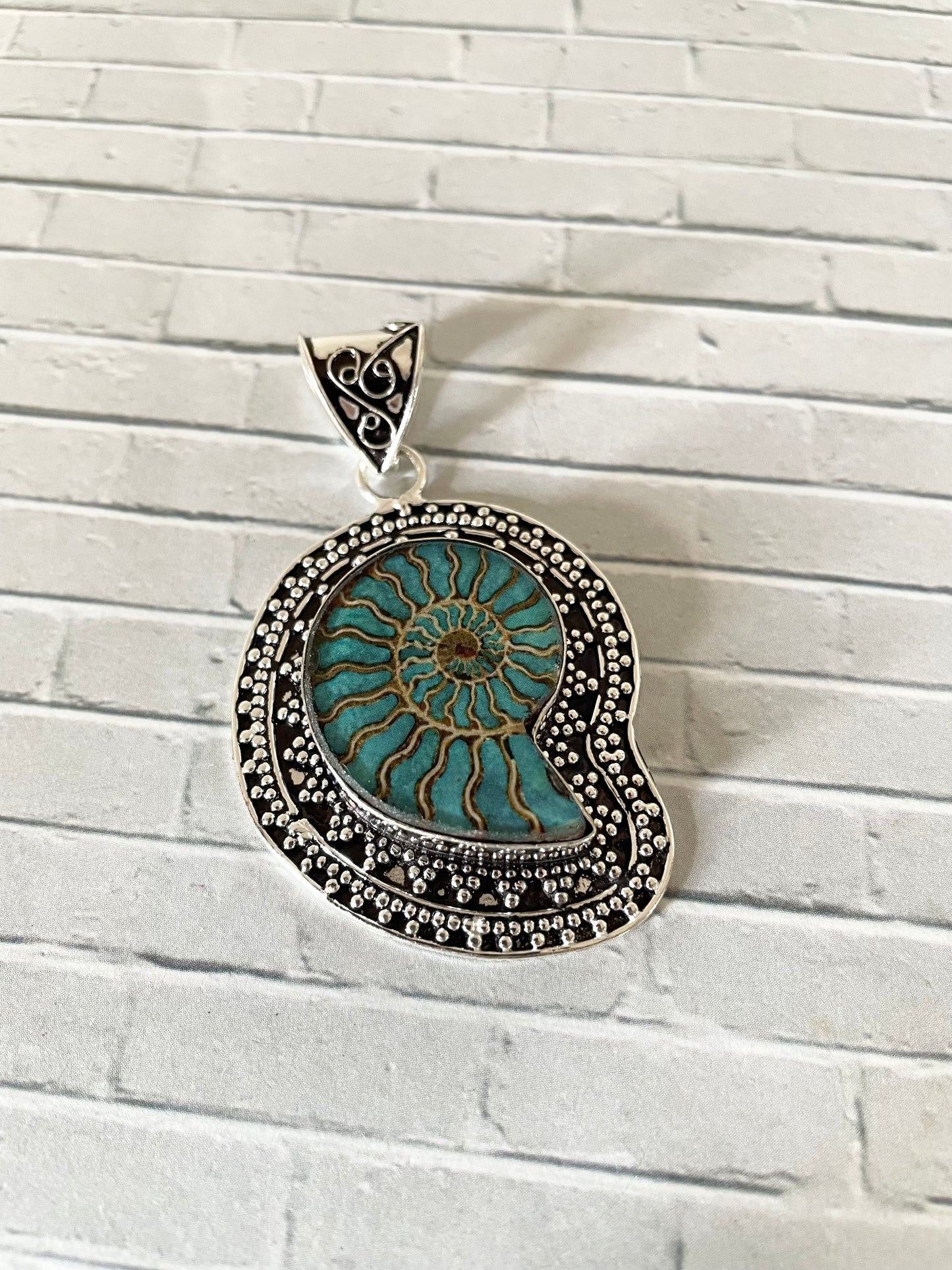 Turquoise Ammonite Pendant
