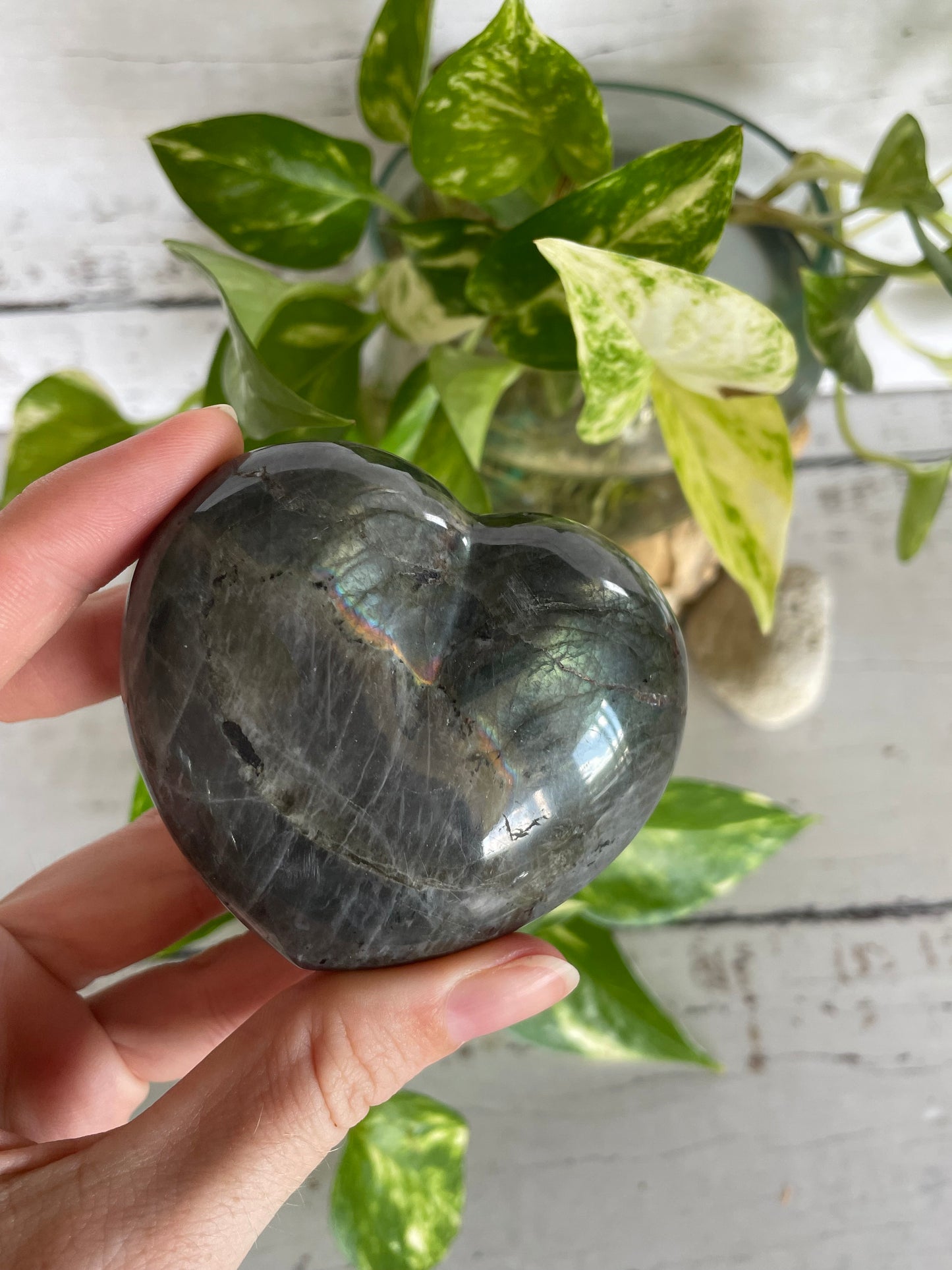 Labradorite Heart