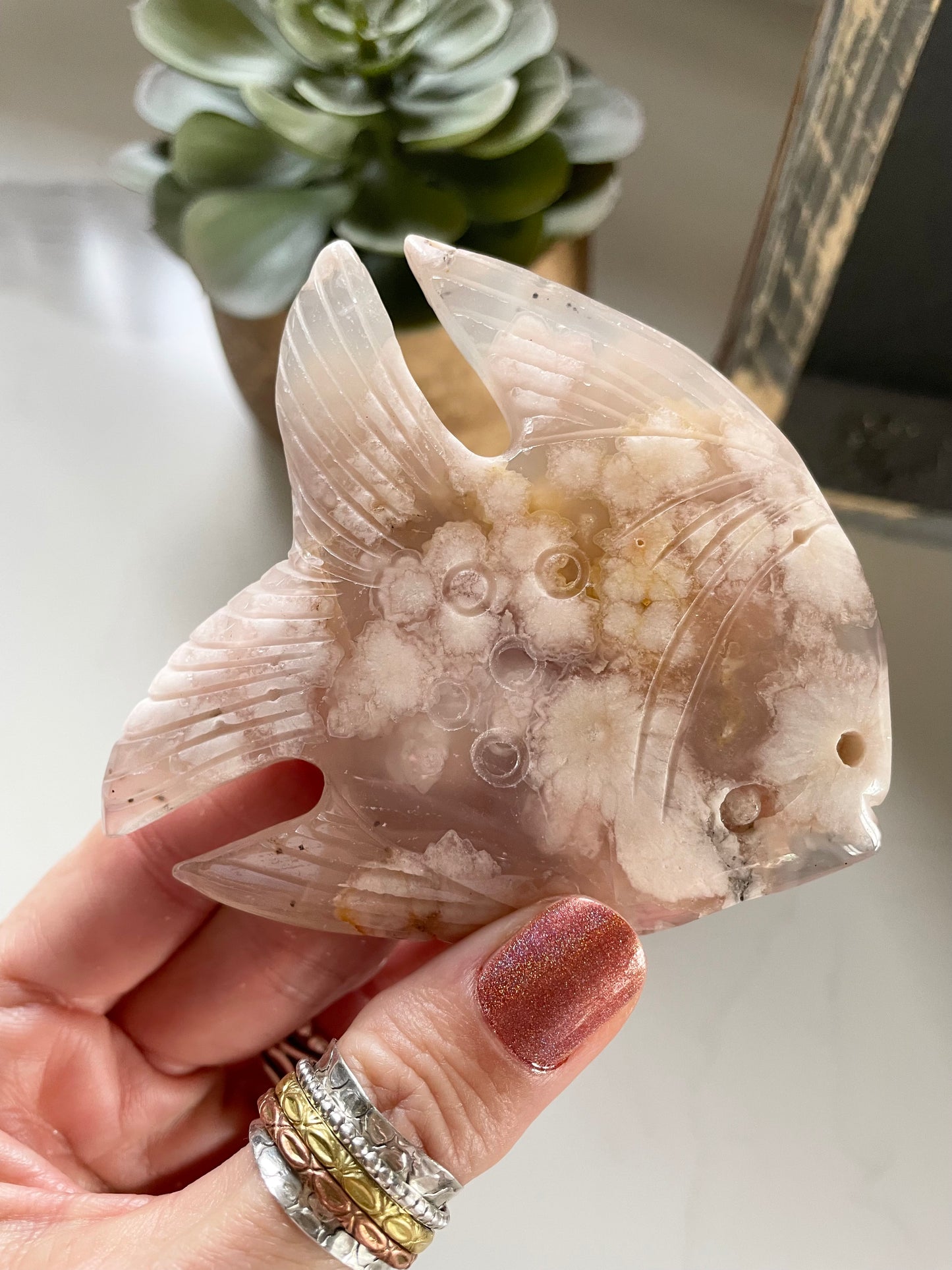 Flower Agate Angel Fish