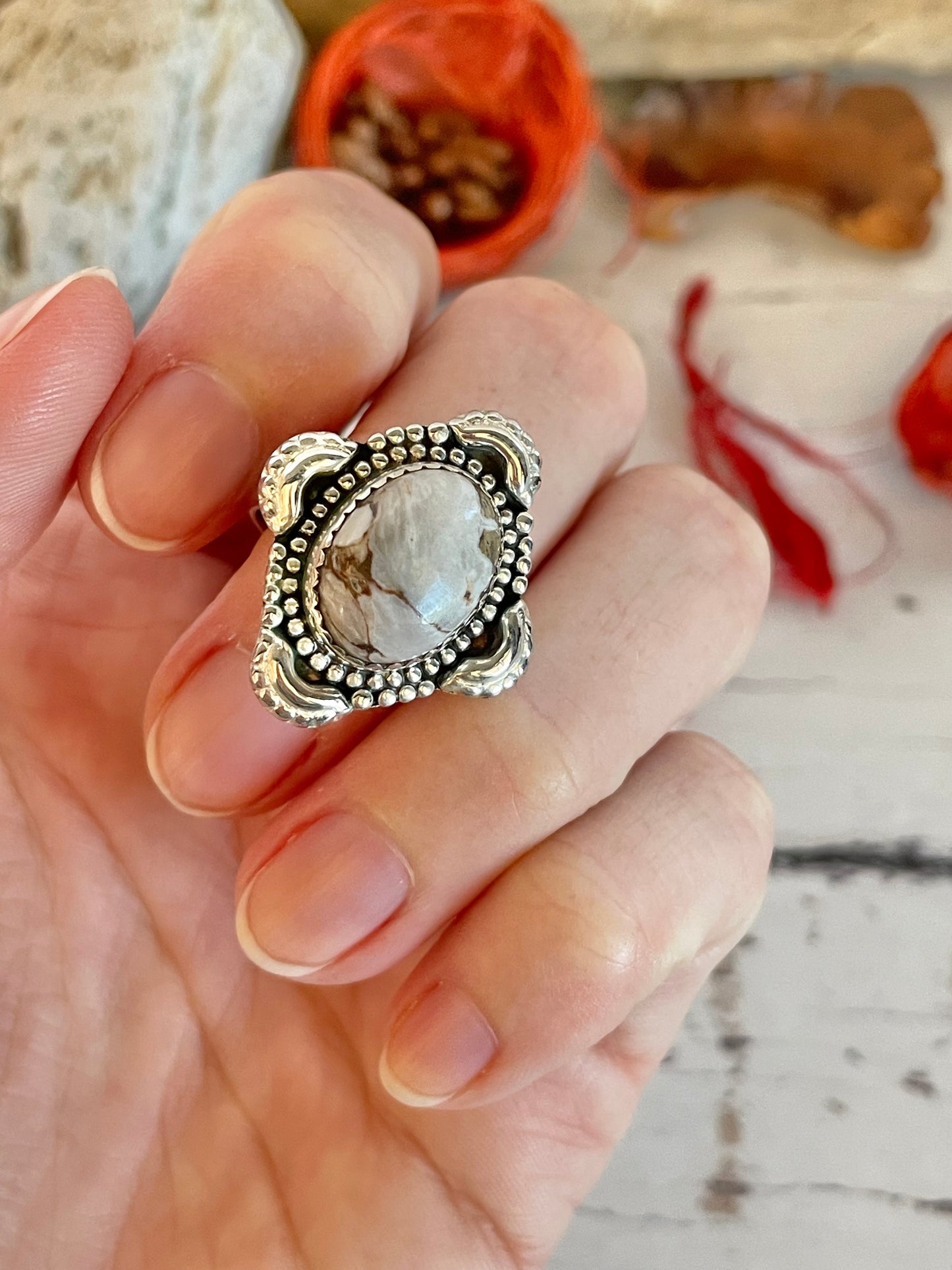 Mexican Wild Horse Magnesite Silver Ring