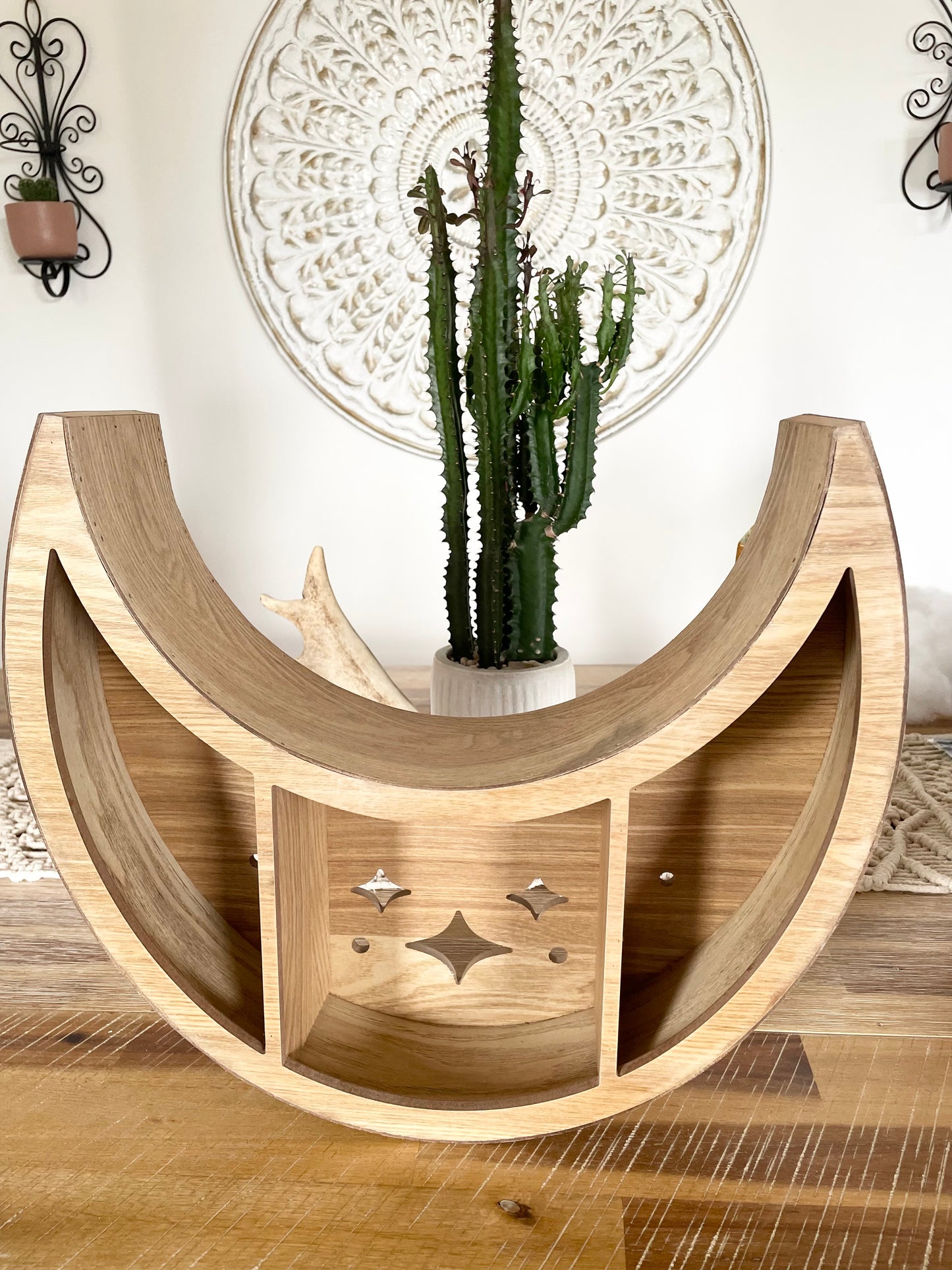 Crescent Moon & Stars Wood Shelves