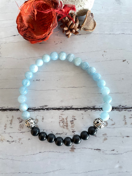 Aquamarine & Shungite Healing Anklet ~ Mermaid ©️