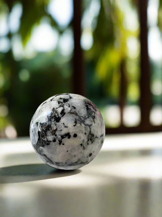 Rainbow Moonstone Sphere Includes holder