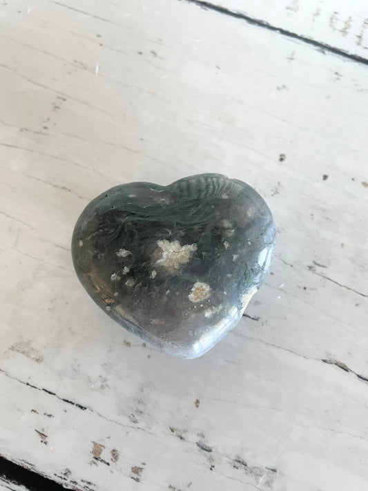 Moss Agate Heart