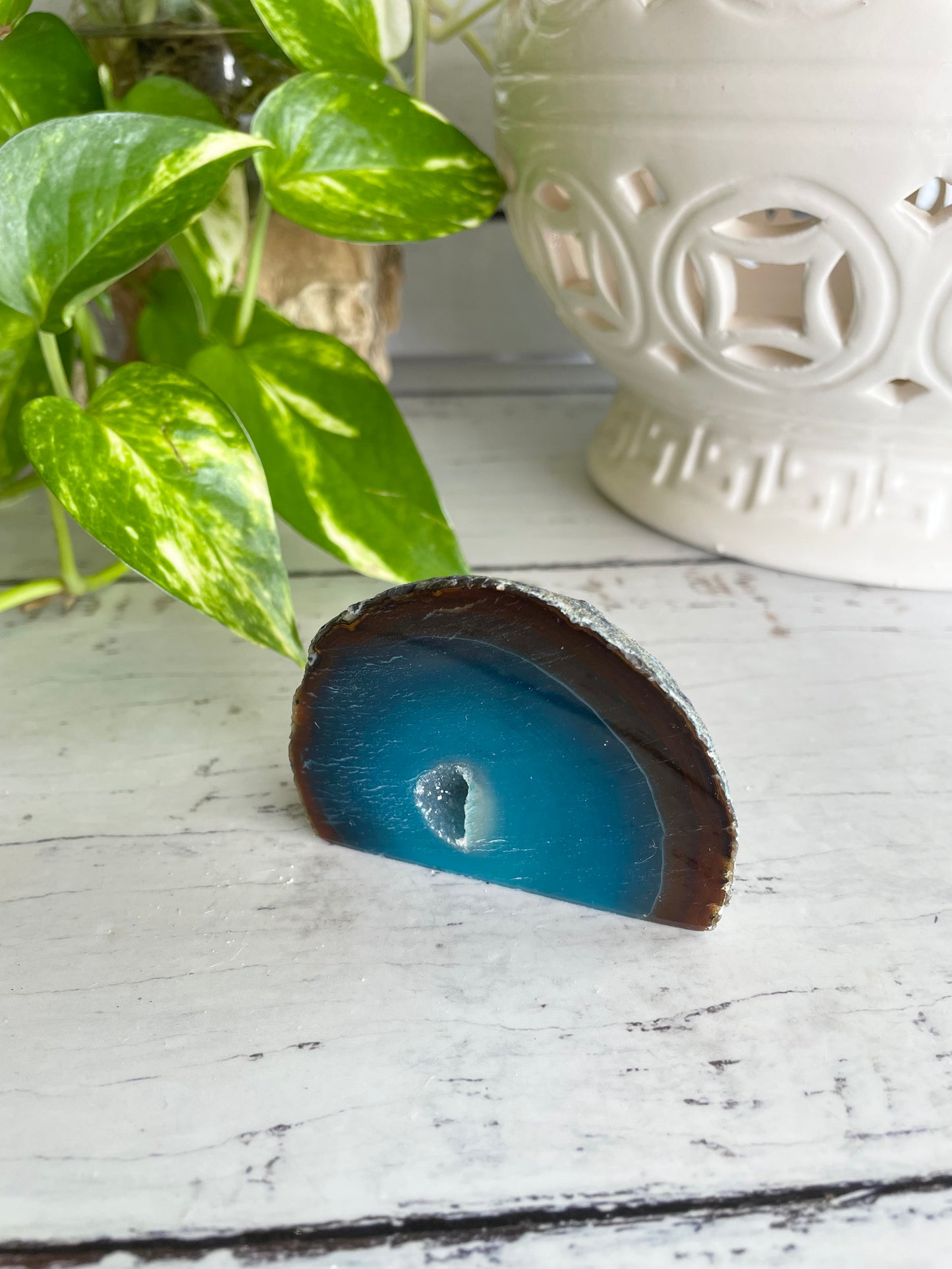 Agate Druzy Geode  ~ Blue