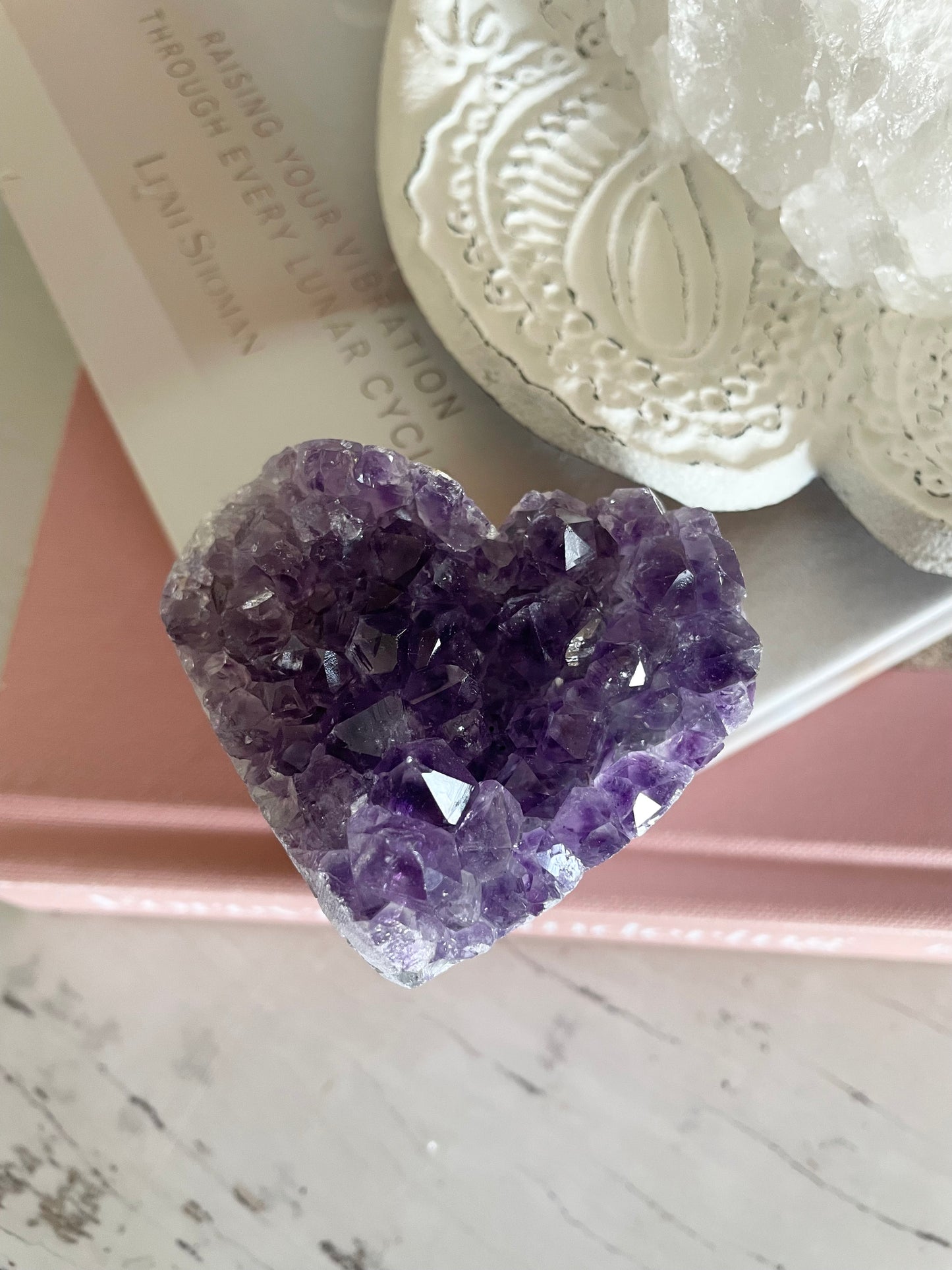 Amethyst Cluster Heart
