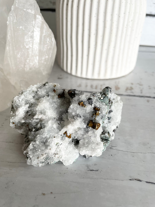 Quartz Pyrite Cluster