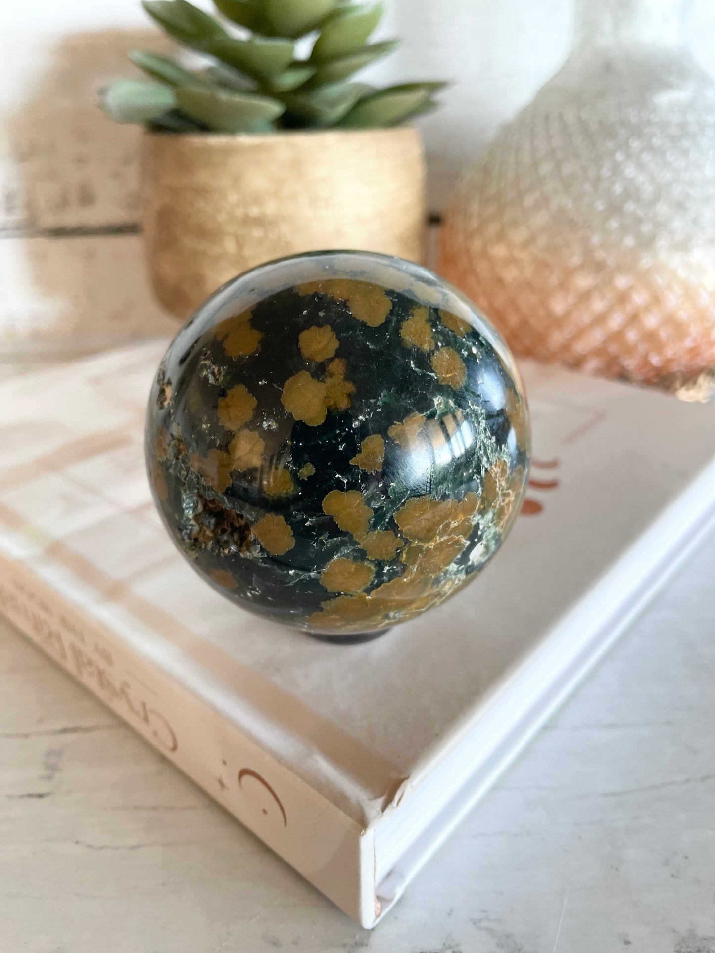 Rainforest Jasper Sphere Includes Holder