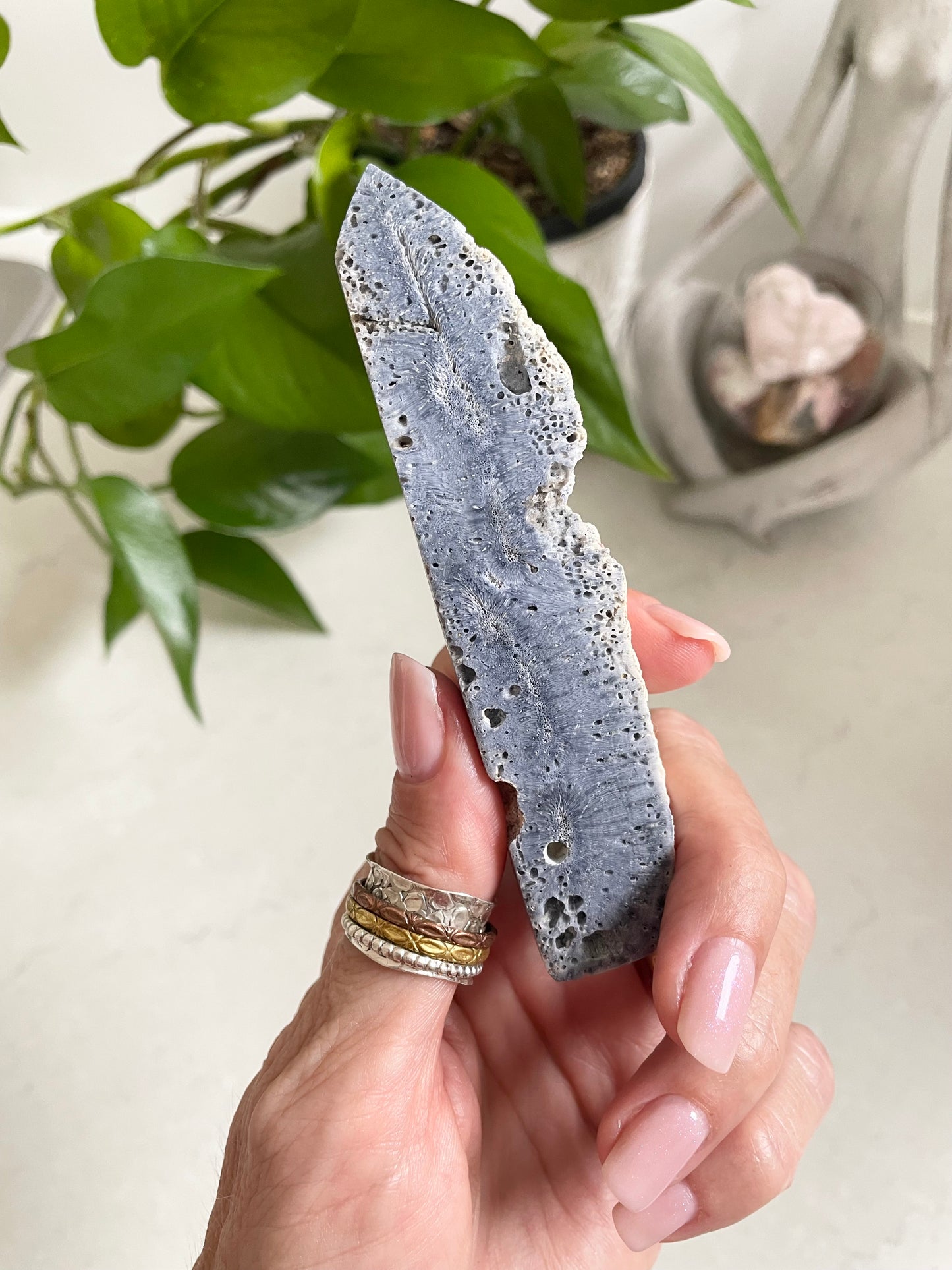 Blue coral jade Obelisk