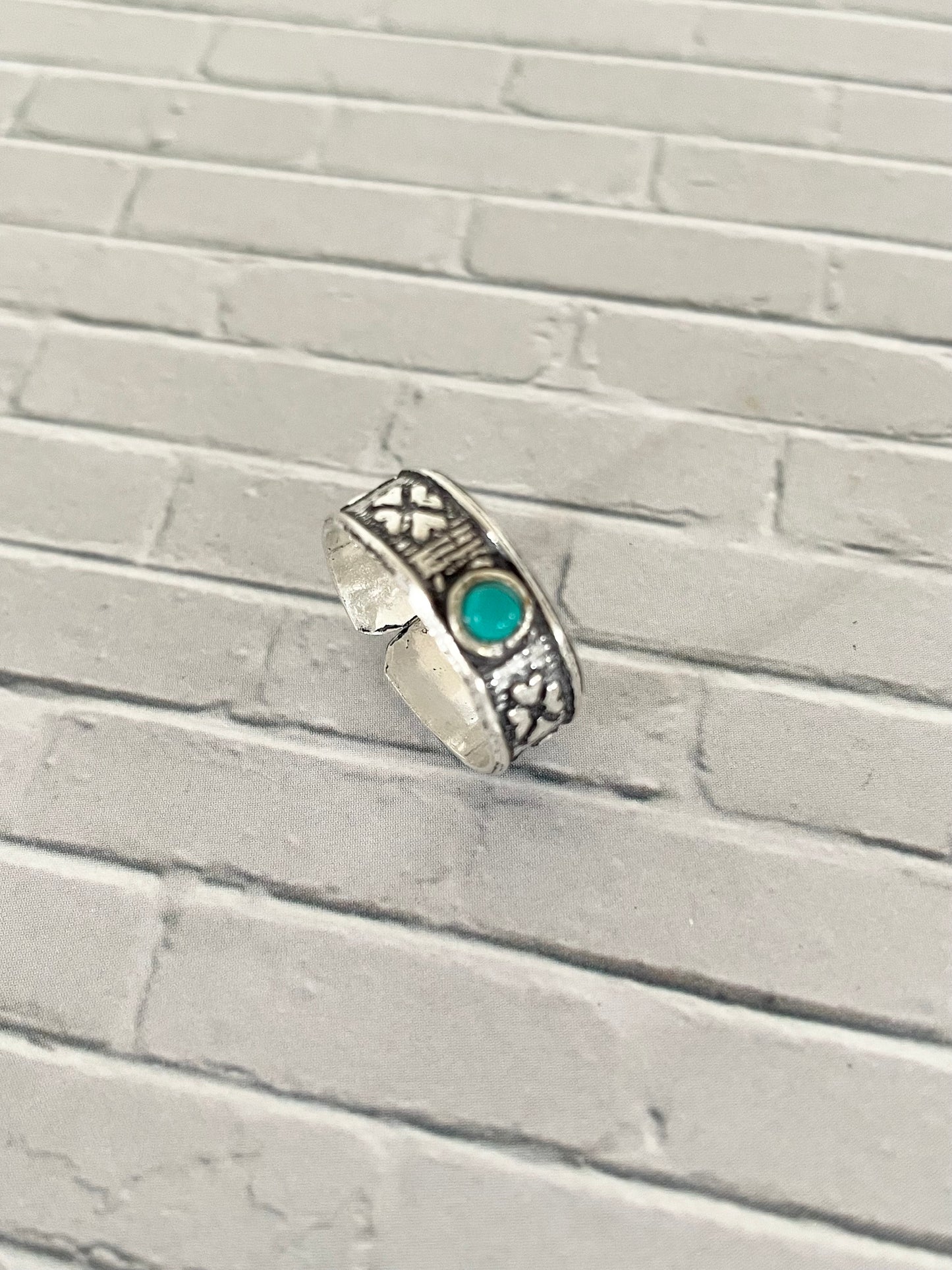 Turquoise Silver Toe Ring