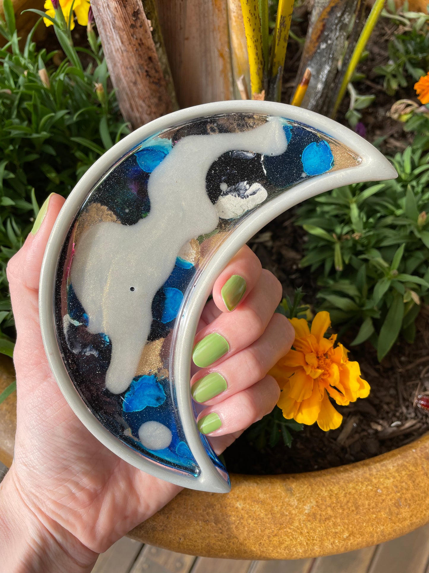 Handmade Resin Trinket Dish ~ Cosmic