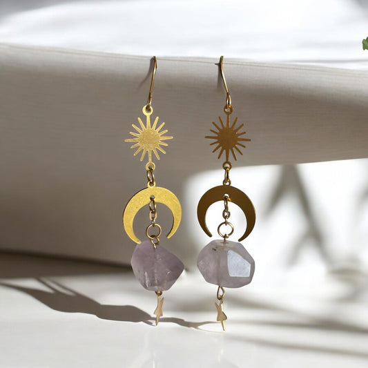 Celestial Gold Plated ~ Lavender Amethyst ~ Healing