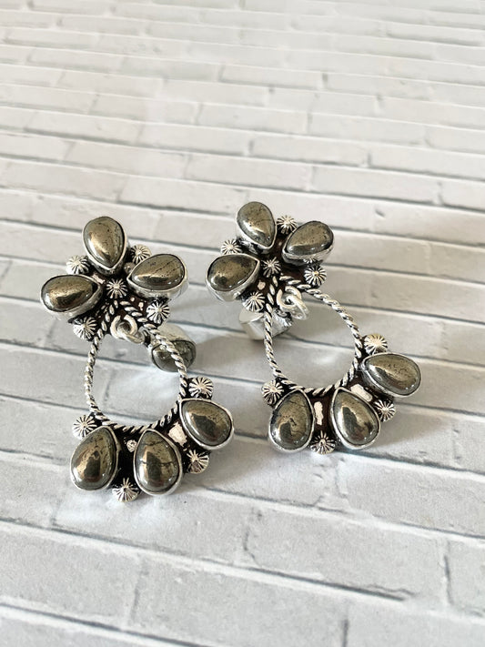 Pyrite Stud Dangles