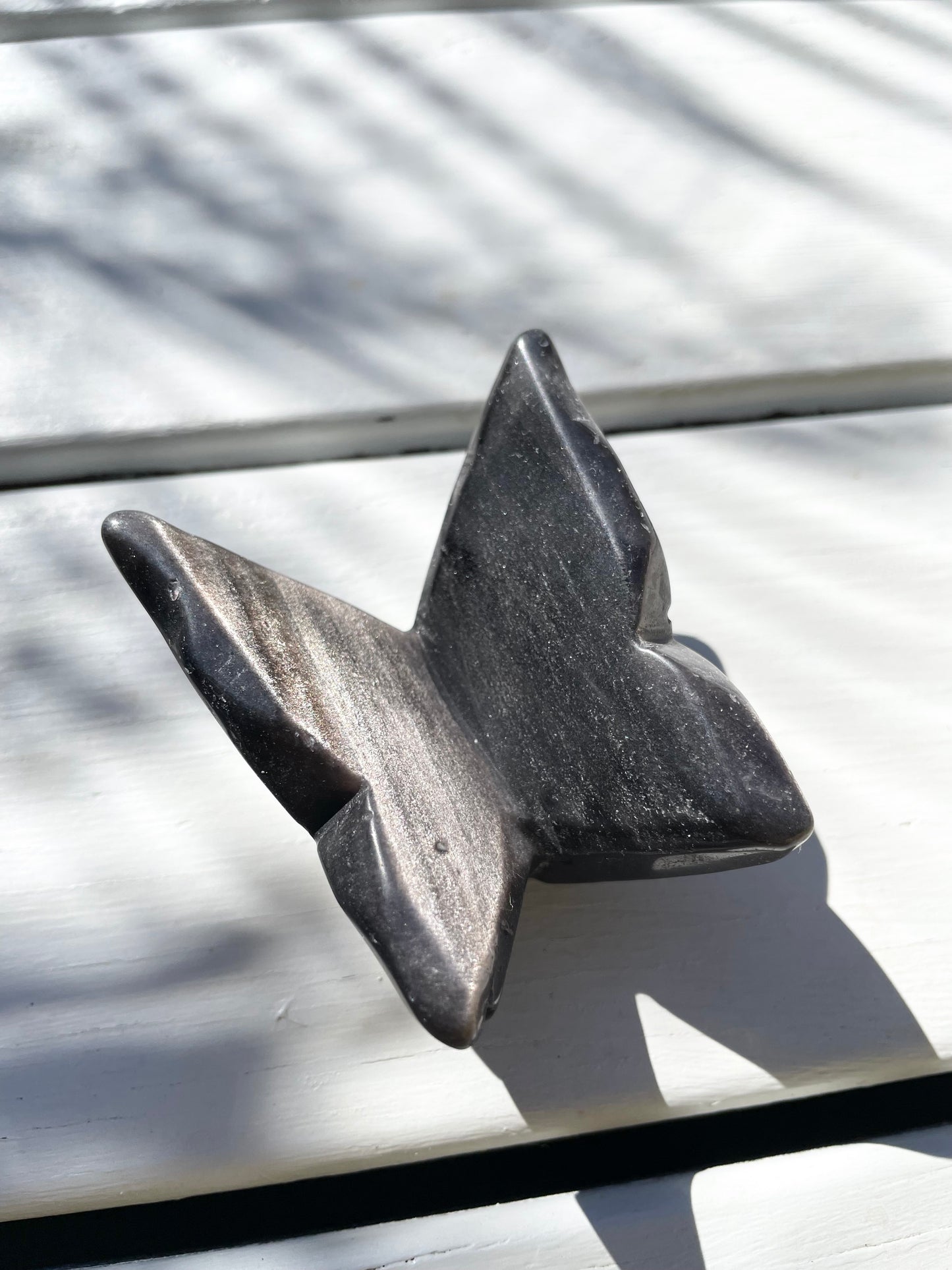 Silver Obsidian Butterfly