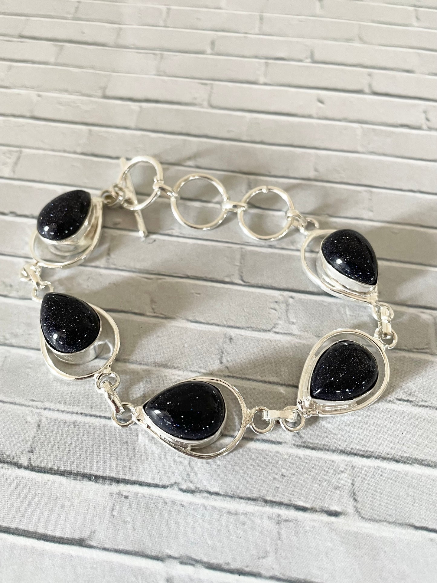 Blue Goldstone Adjustable Bracelet
