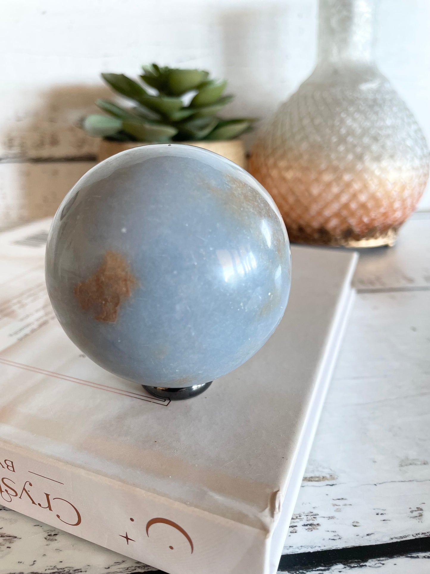 Angelite Sphere Includes Holder